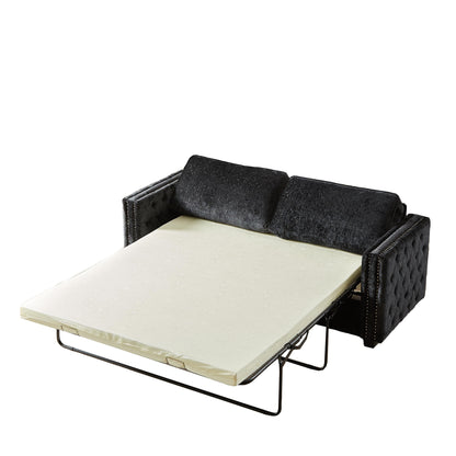 Divano letto in ciniglia con materasso in memory foam