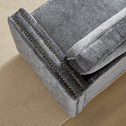 Divano letto in ciniglia con materasso in memory foam