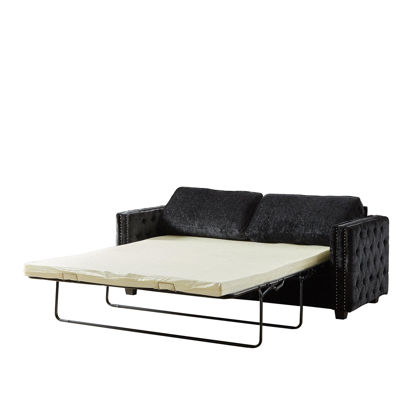 Divano letto in ciniglia con materasso in memory foam