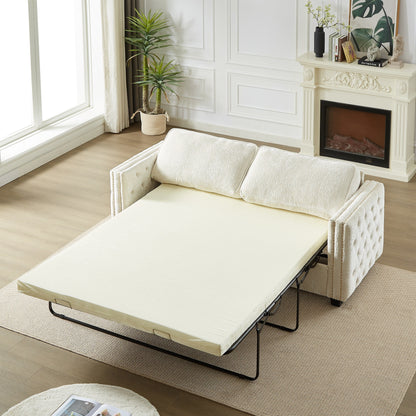 Divano letto in ciniglia con materasso in memory foam