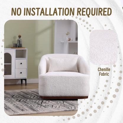 Poltrona girevole in ciniglia con rotazione a 360°, comoda poltrona per soggiorno, studio o salotto.