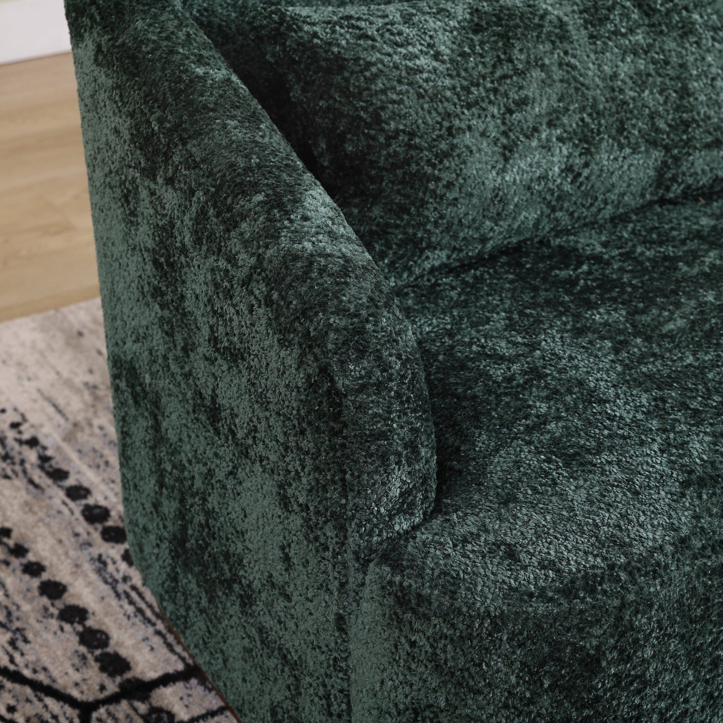 Poltrona girevole in ciniglia con rotazione a 360°, comoda poltrona per soggiorno, studio o salotto.