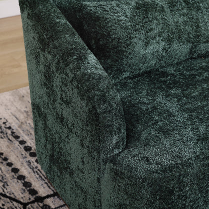 Poltrona girevole in ciniglia con rotazione a 360°, comoda poltrona per soggiorno, studio o salotto.