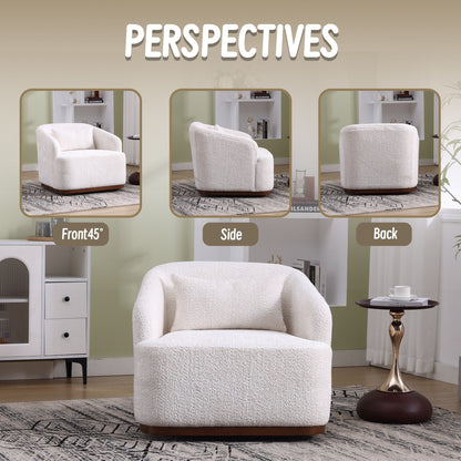 Poltrona girevole in ciniglia con rotazione a 360°, comoda poltrona per soggiorno, studio o salotto.