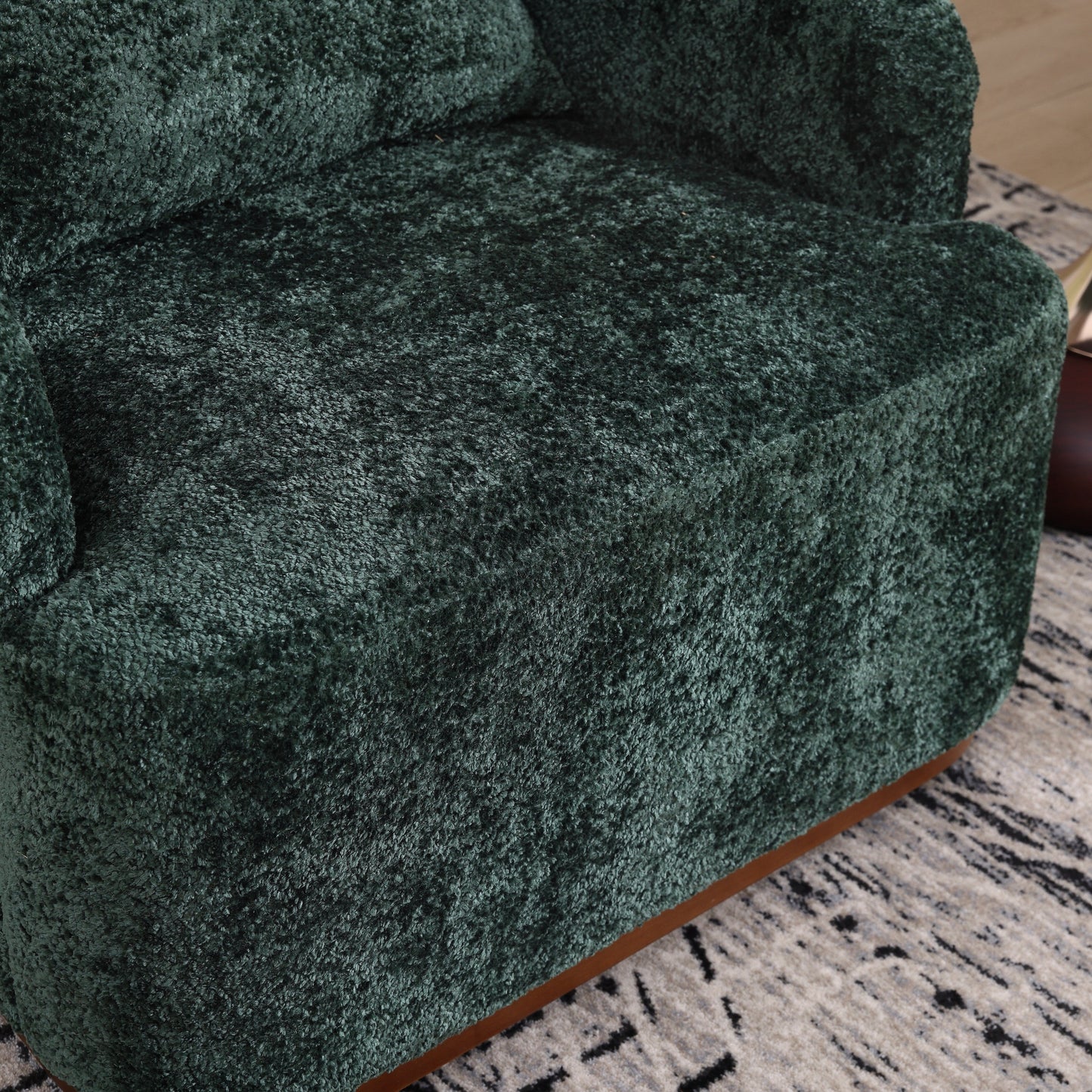 Poltrona girevole in ciniglia con rotazione a 360°, comoda poltrona per soggiorno, studio o salotto.