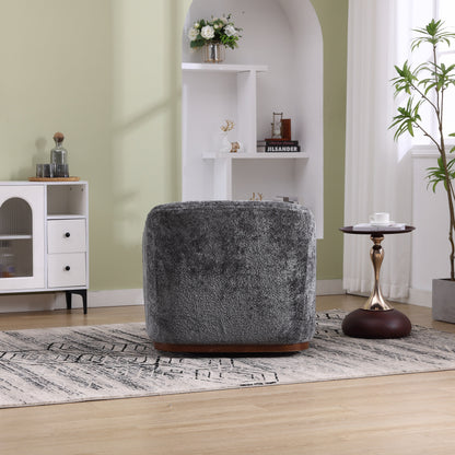 Poltrona girevole in ciniglia, comodo divano decorativo a 360 gradi per soggiorno, camera da letto e studio con cuscino rimovibile