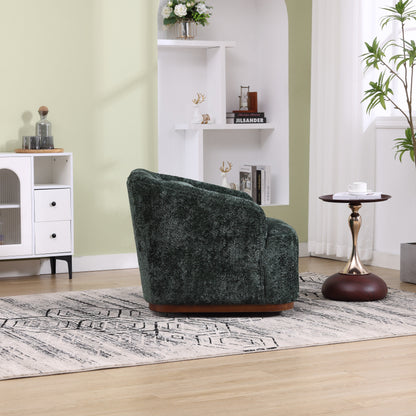 Poltrona girevole in ciniglia, comodo divano decorativo a 360 gradi per soggiorno, camera da letto e studio con cuscino rimovibile