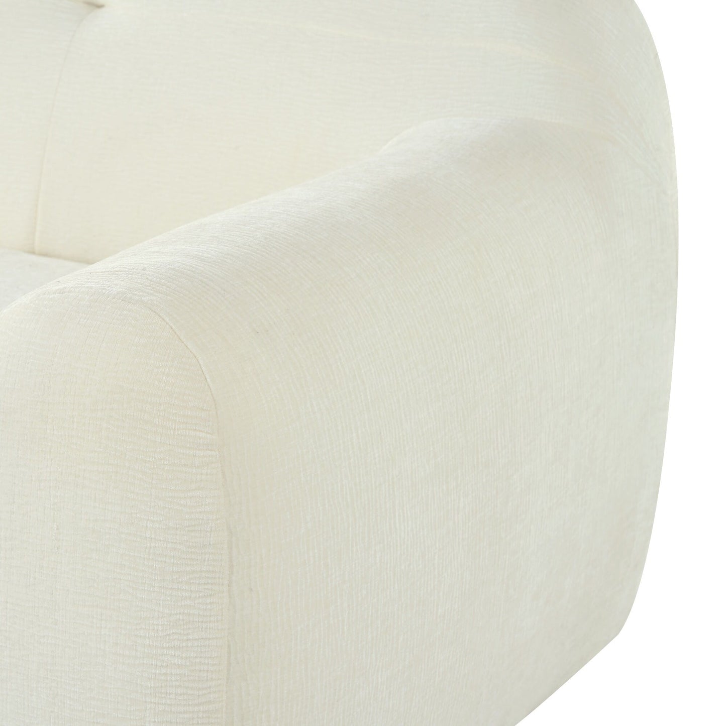 Divano a 3 posti imbottito in ciniglia con braccioli rotondi, divano lounge con cuscino trapuntato, divano futon a compressione in spugna