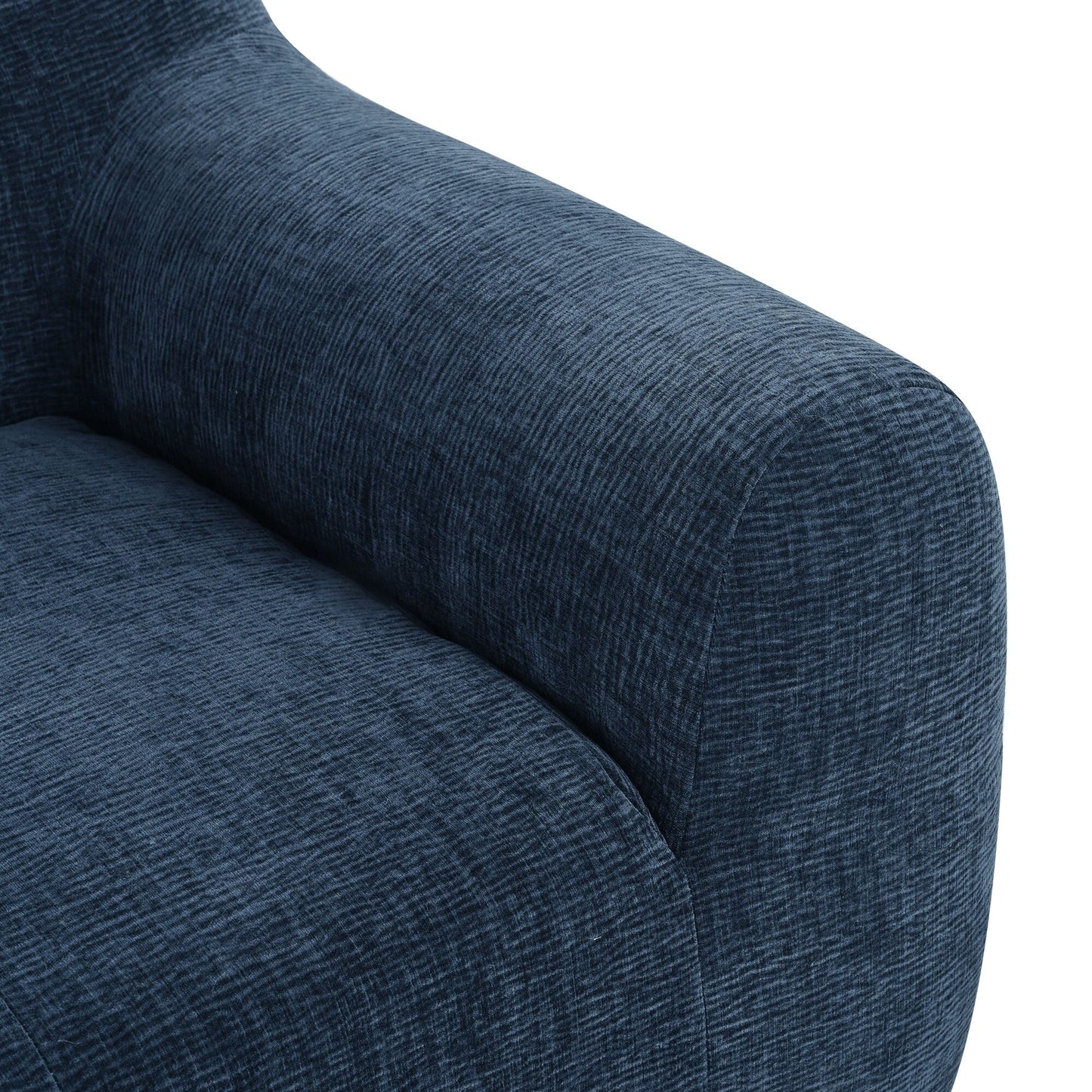 Divano a 3 posti imbottito in ciniglia con braccioli rotondi, divano lounge con cuscino trapuntato, divano futon a compressione in spugna