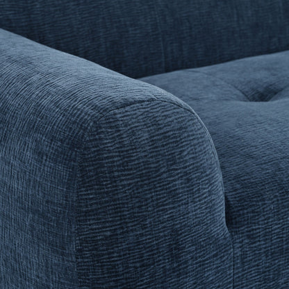 Divano a 3 posti imbottito in ciniglia con braccioli rotondi, divano lounge con cuscino trapuntato, divano futon a compressione in spugna