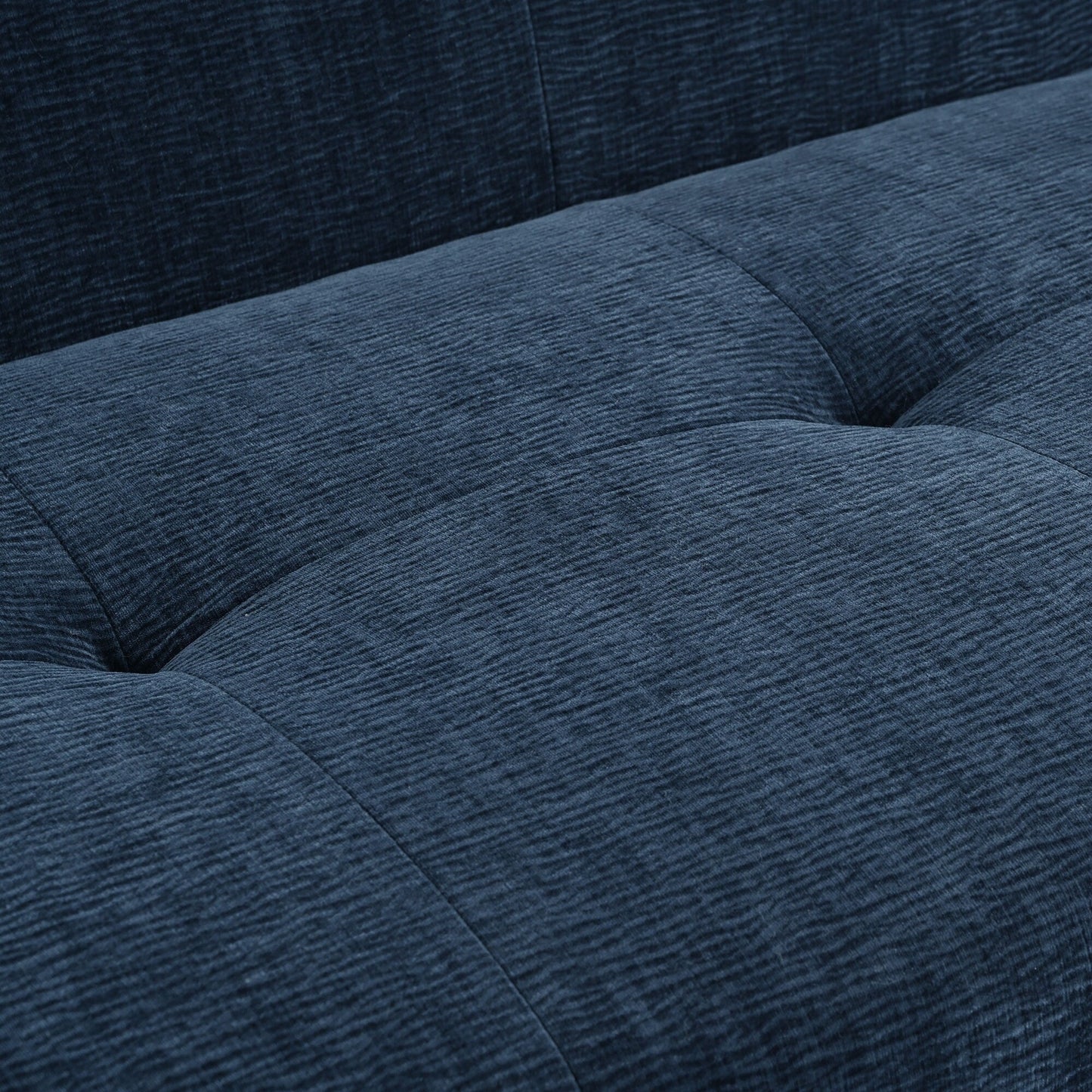 Divano a 3 posti imbottito in ciniglia con braccioli rotondi, divano lounge con cuscino trapuntato, divano futon a compressione in spugna