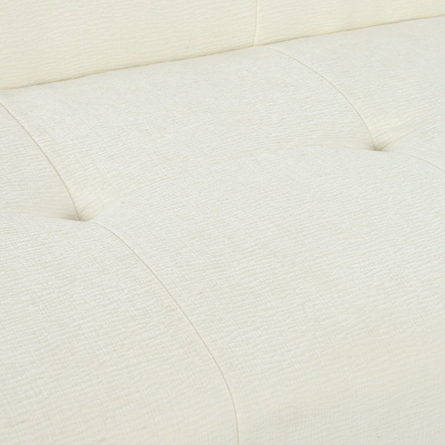 Divano a 3 posti imbottito in ciniglia con braccioli rotondi, divano lounge con cuscino trapuntato, divano futon a compressione in spugna