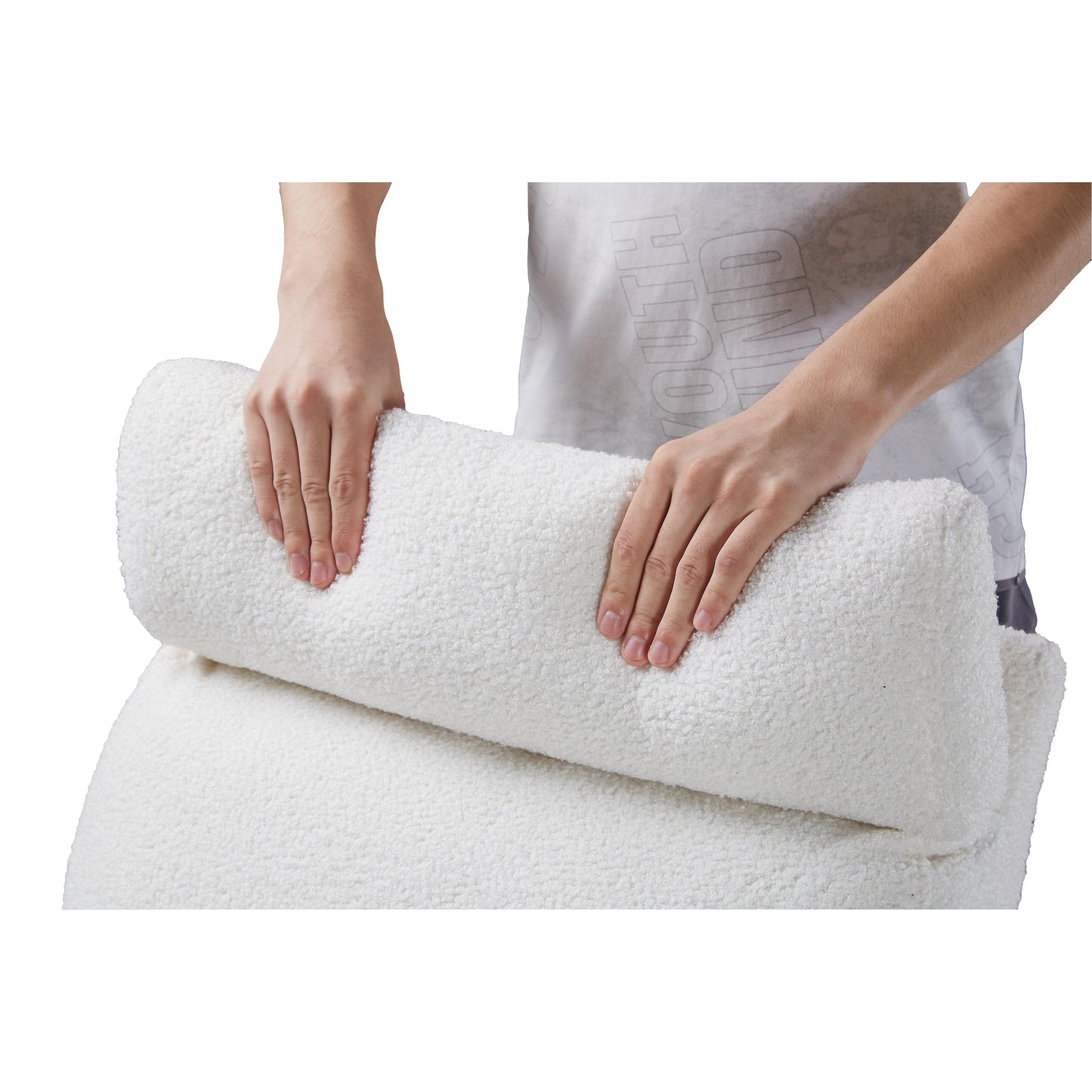 Poltrona reclinabile manuale girevole a 360° con rivestimento in ciniglia, cuscino spesso e tasche laterali