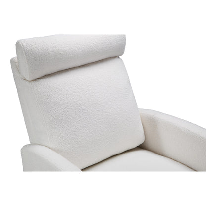 Poltrona reclinabile manuale girevole a 360° con rivestimento in ciniglia, cuscino spesso e tasche laterali