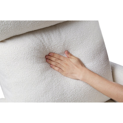 Poltrona reclinabile manuale girevole a 360° con rivestimento in ciniglia, cuscino spesso e tasche laterali