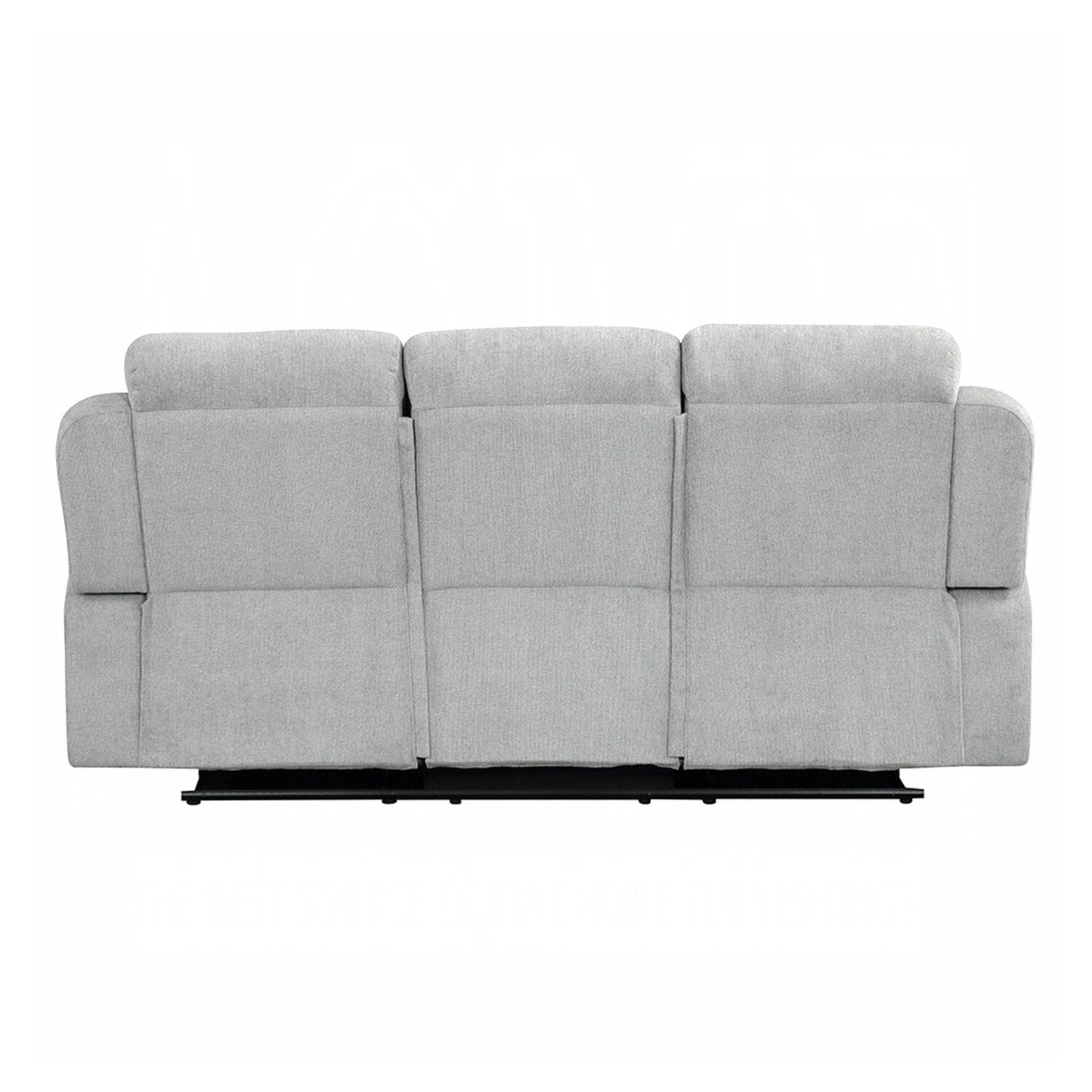 Divano con movimento manuale rivestito in ciniglia e 2 portabicchieri in grigio chiaro