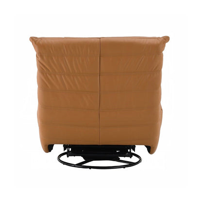 Poltrona reclinabile manuale imbottita in ciniglia con rotazione