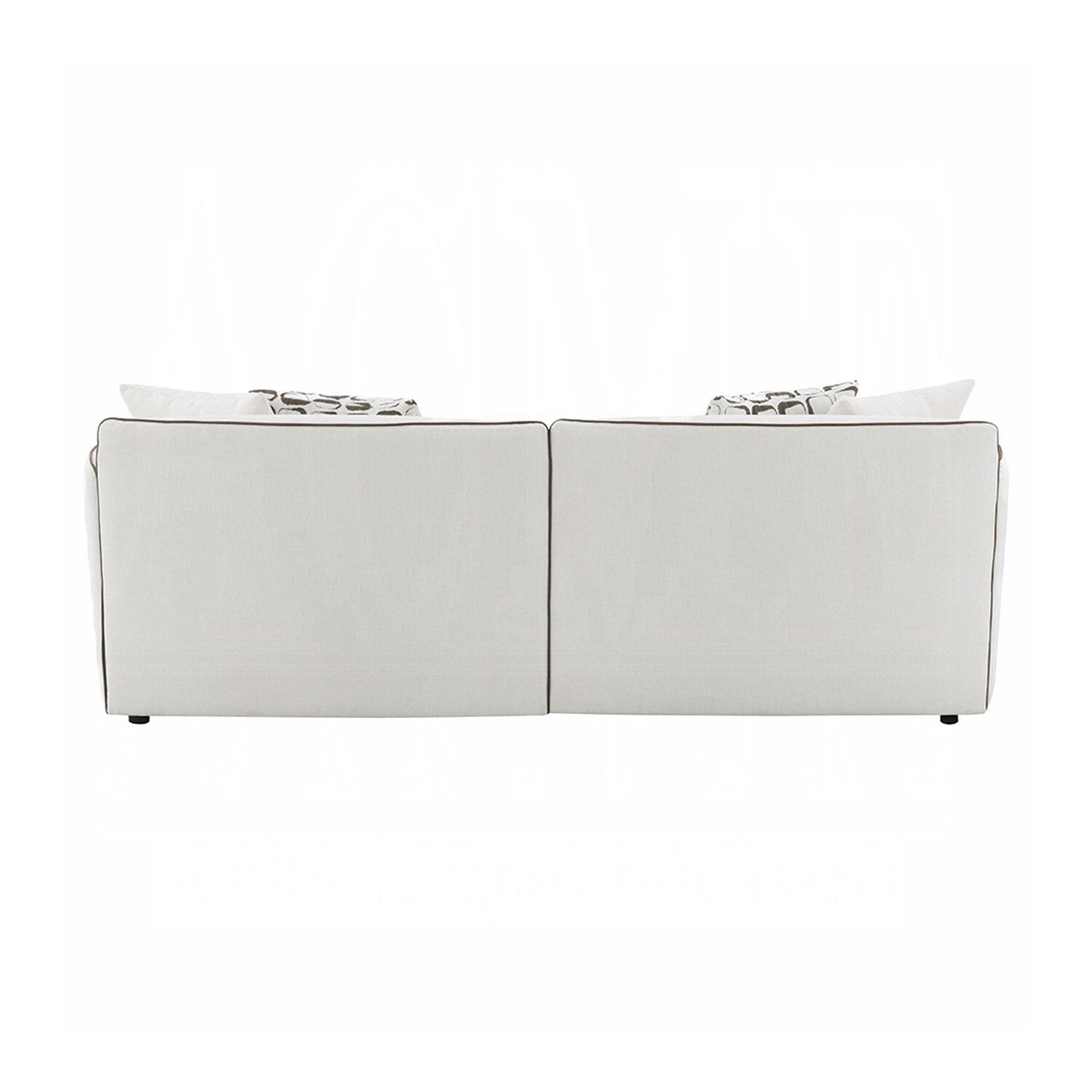 Divano imbottito in ciniglia con 4 cuscini in beige