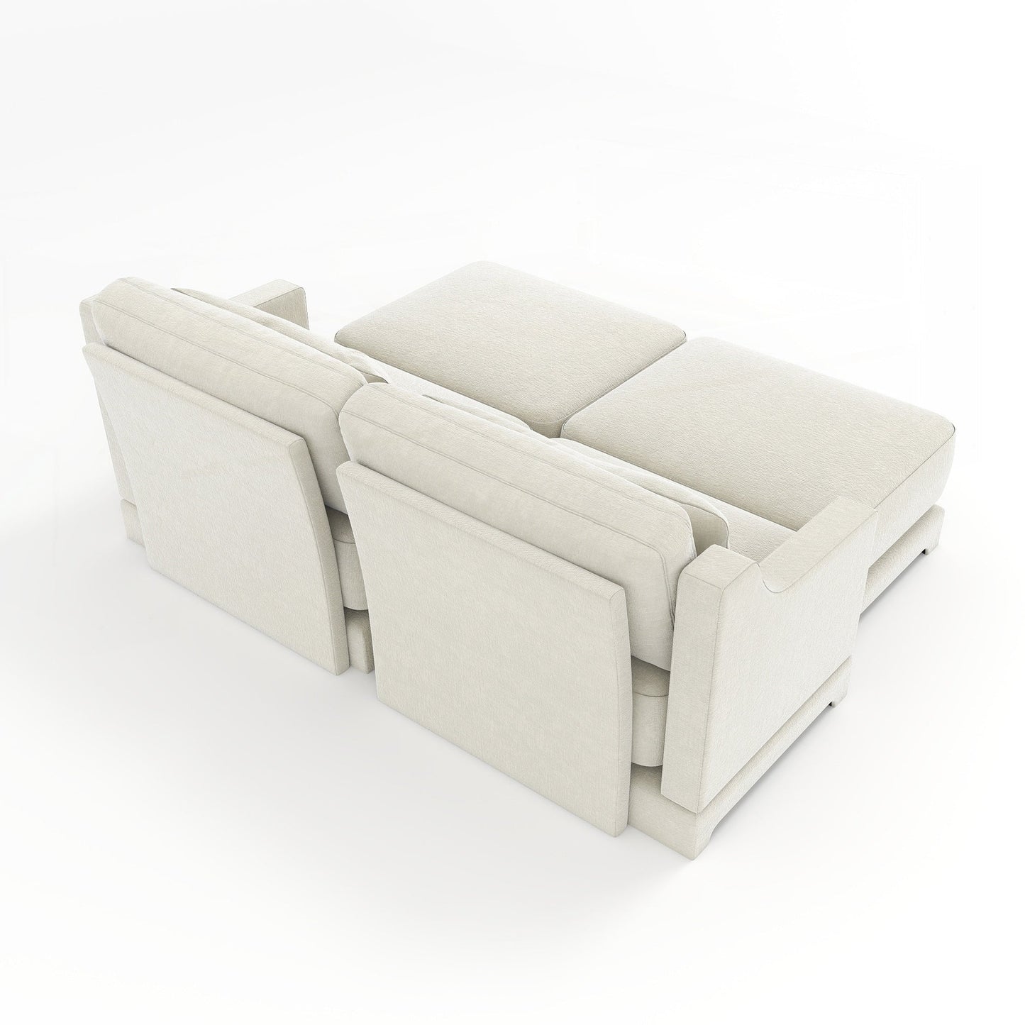 Divano a due posti in tessuto ciniglia