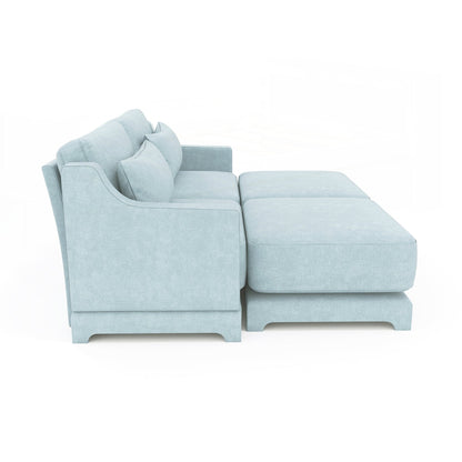 Divano a due posti in tessuto ciniglia