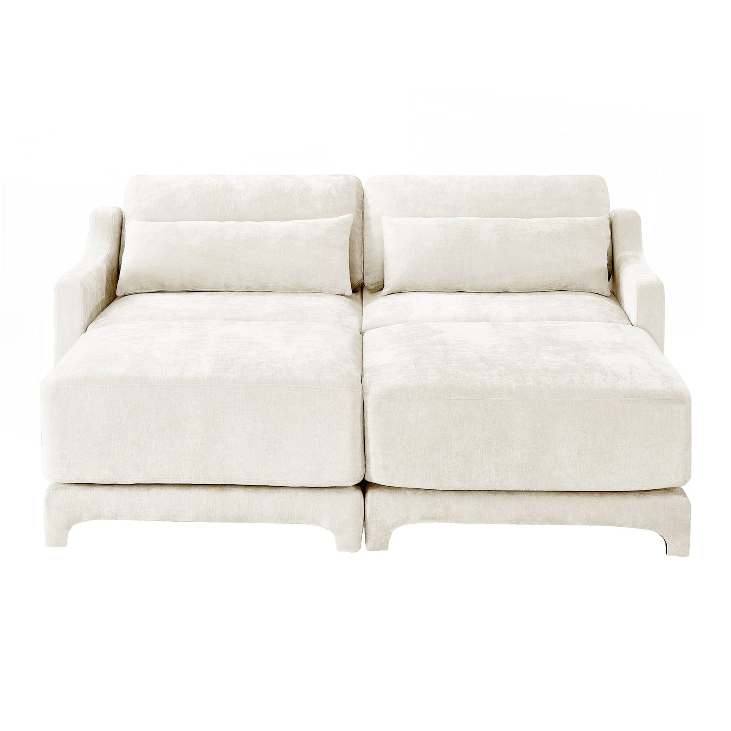 Divano a due posti in tessuto ciniglia