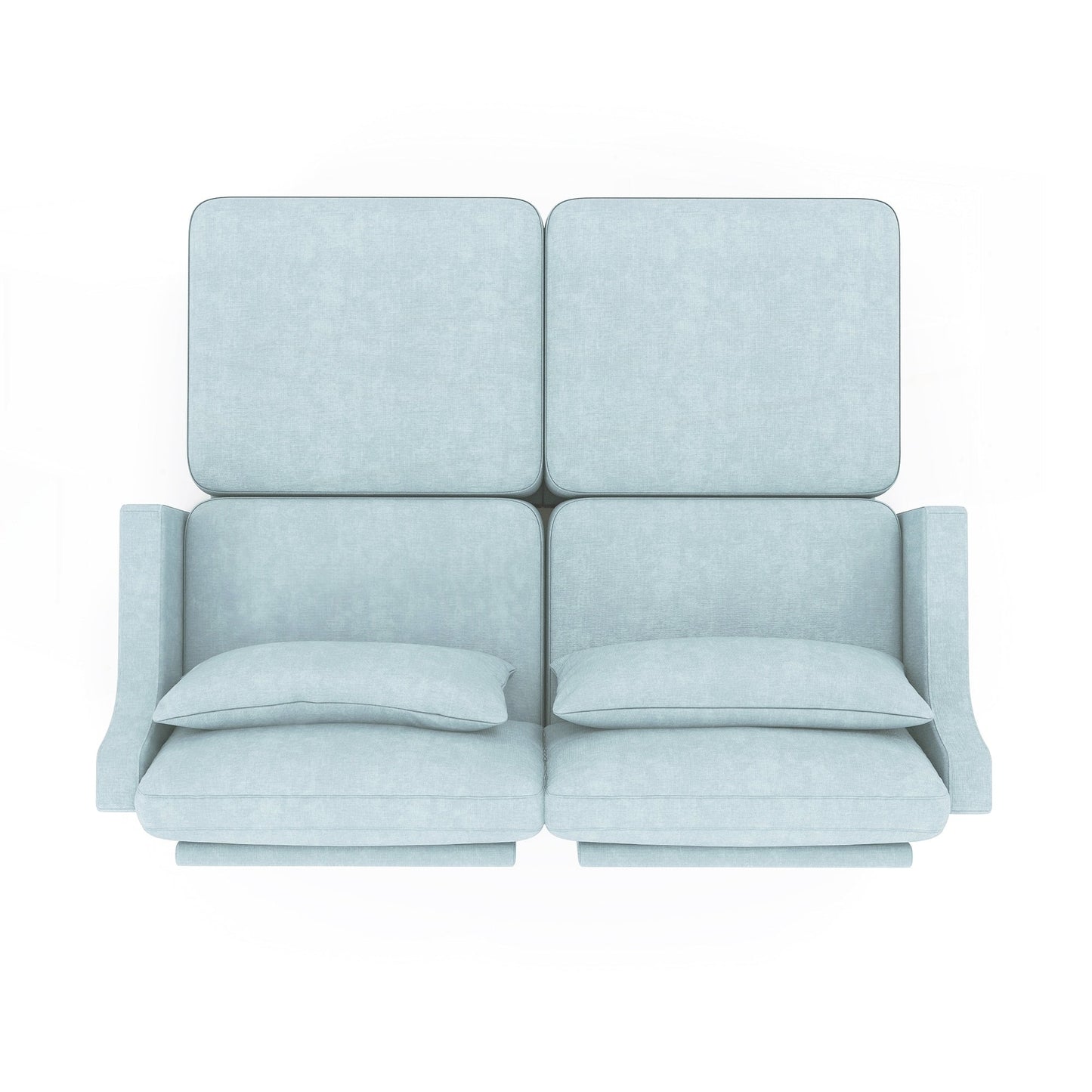 Divano a due posti in tessuto ciniglia