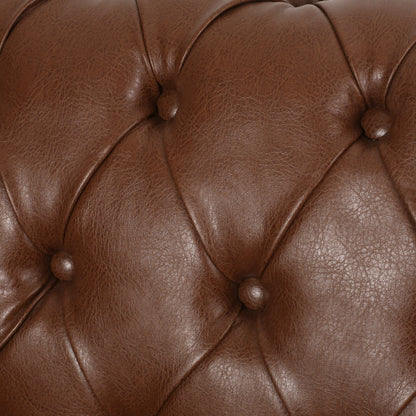 Divano Chesterfield a 3 posti con capitonné e borchie
