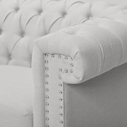 Divano Chesterfield a 3 posti con capitonné e borchie