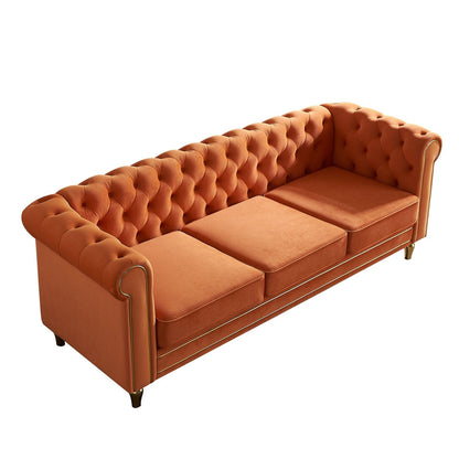 Divano Chesterfield in velluto da 84,65 pollici - 30,31 x 31,50 x 84,65