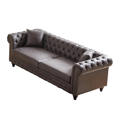 Divano Chesterfield 85.5 Tech Fabric a 3 posti con cuscini