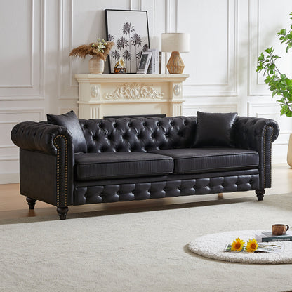 Divano Chesterfield 85.5 Tech Fabric a 3 posti con cuscini