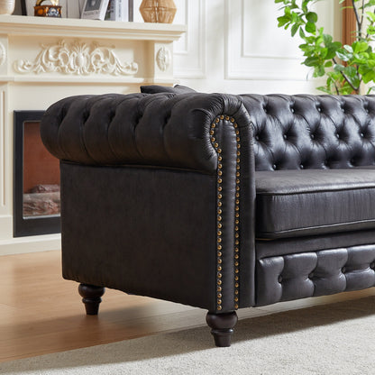 Divano Chesterfield 85.5 Tech Fabric a 3 posti con cuscini