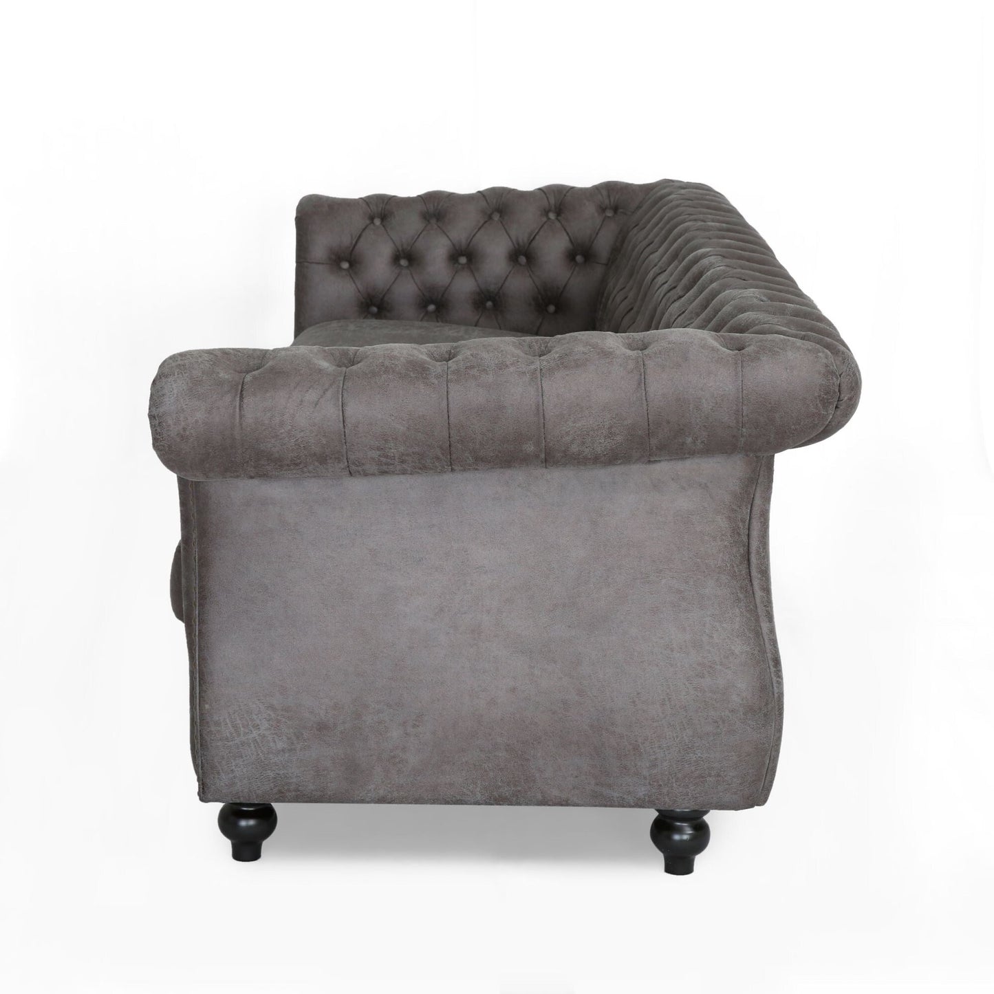 Divano Chesterfield a 3 posti con bottoni e borchie
