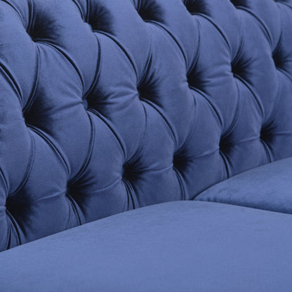 Divano Chesterfield a 3 posti con bottoni e borchie