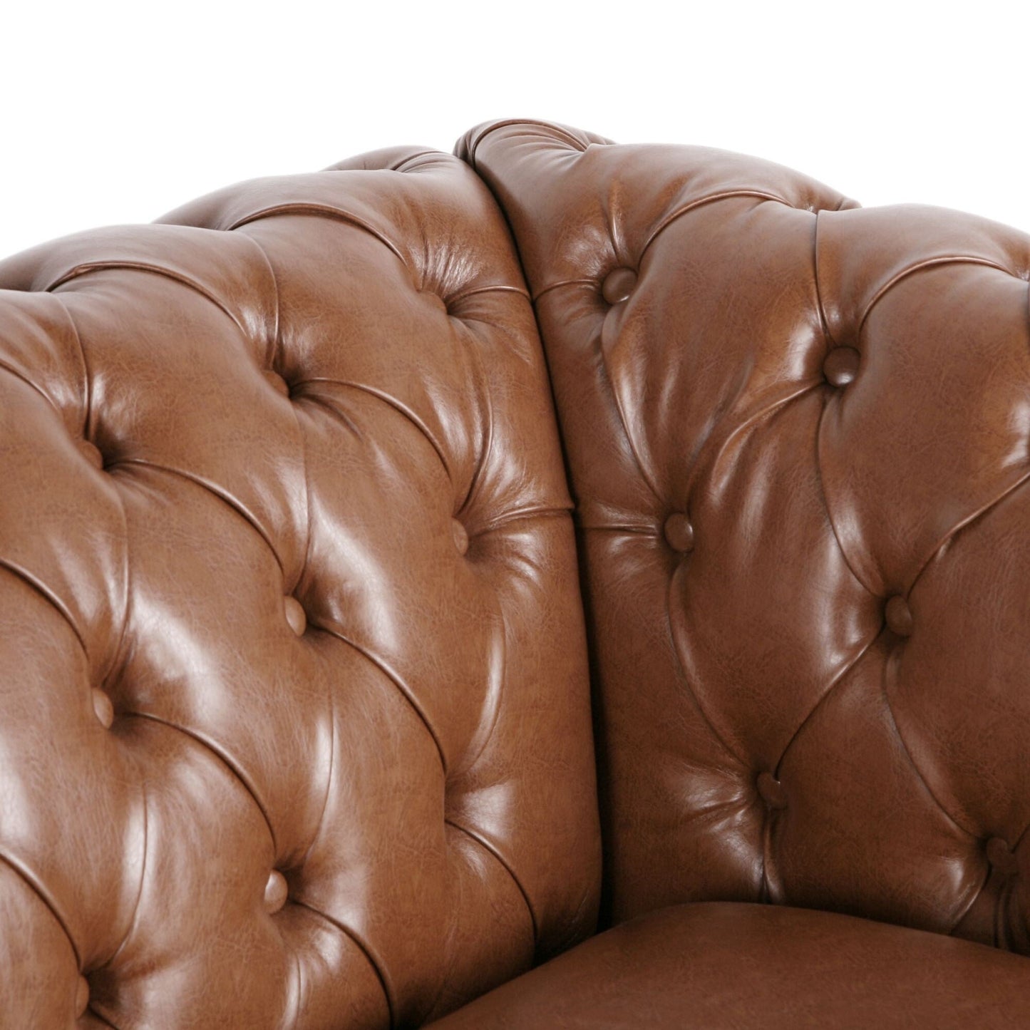 Divano Chesterfield a 3 posti con bottoni e borchie