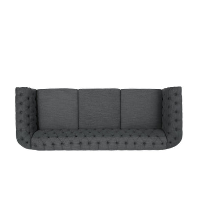 Divano Chesterfield a 3 posti con bottoni e borchie