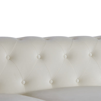 Divano Chesterfield a 3 posti con bottoni e borchie
