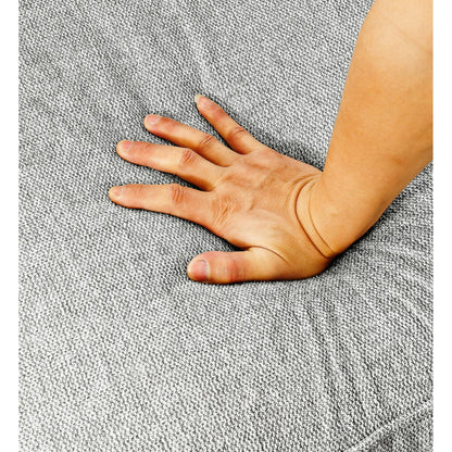 Divano Chesterfield imbottito in PU, 3 posti, con braccioli a volute e decorazione a borchie