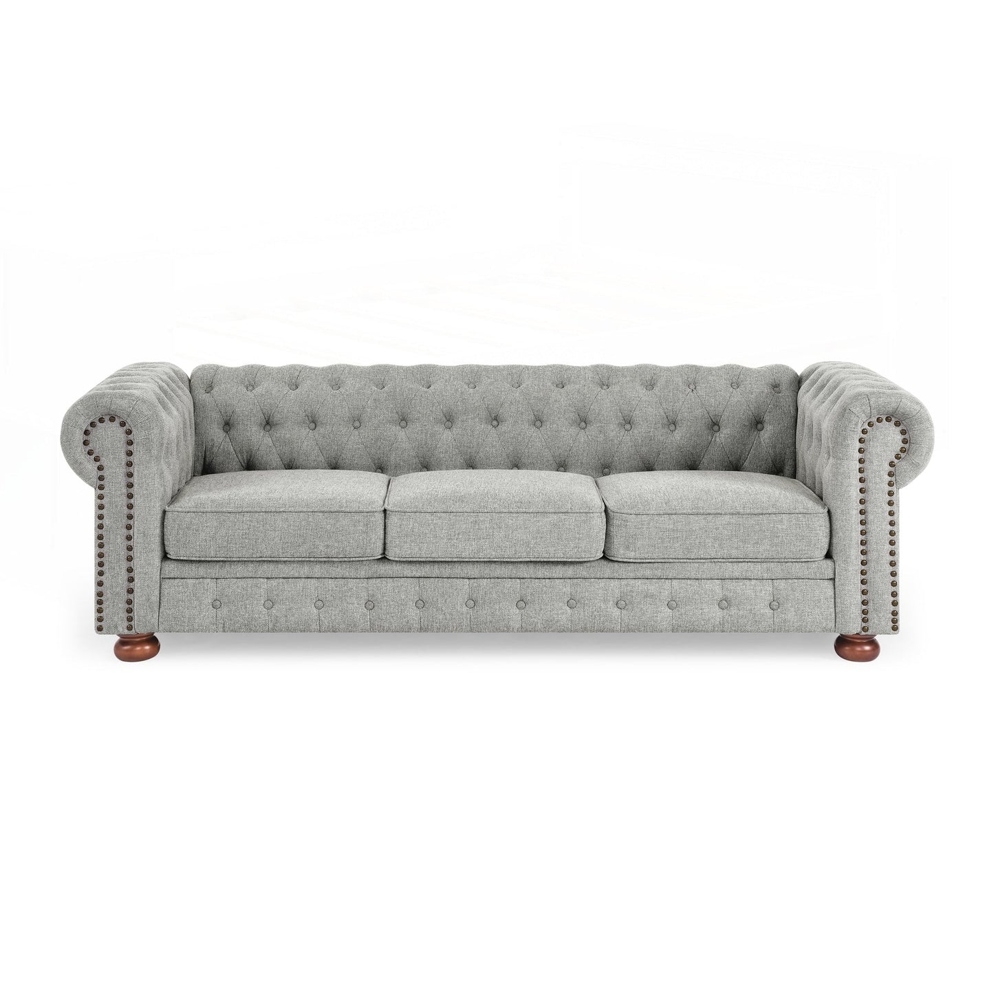 Divano Chesterfield imbottito in PU a 3 posti