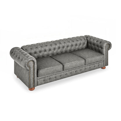 Divano Chesterfield imbottito in PU a 3 posti