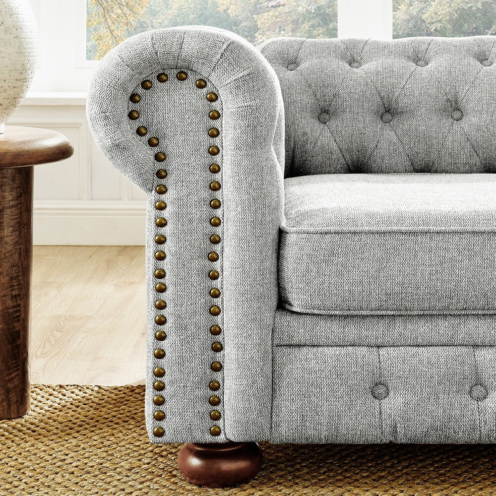 Divano Chesterfield imbottito in PU a 3 posti