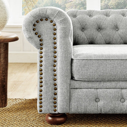 Divano Chesterfield imbottito in PU a 3 posti