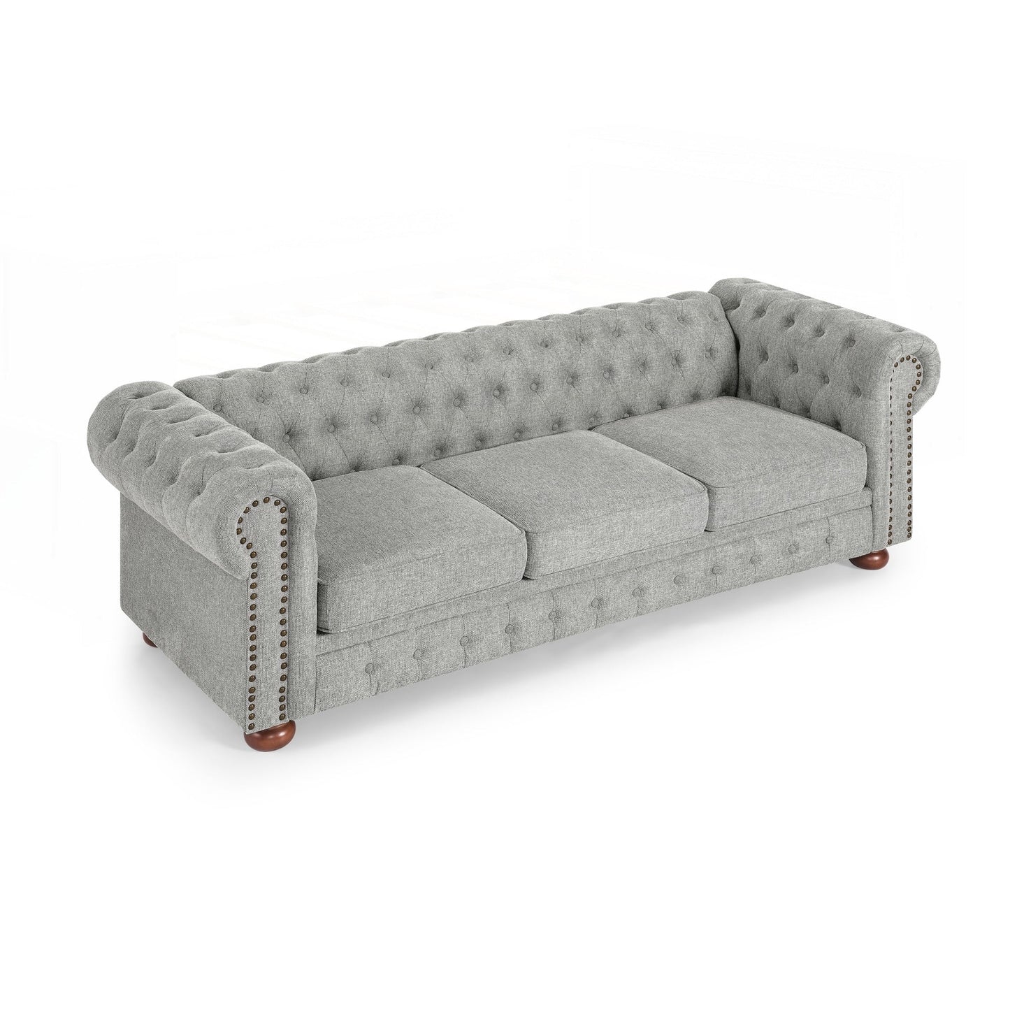 Divano Chesterfield imbottito in PU a 3 posti