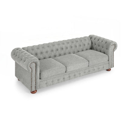 Divano Chesterfield imbottito in PU a 3 posti