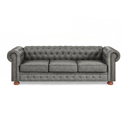Divano Chesterfield imbottito in PU a 3 posti