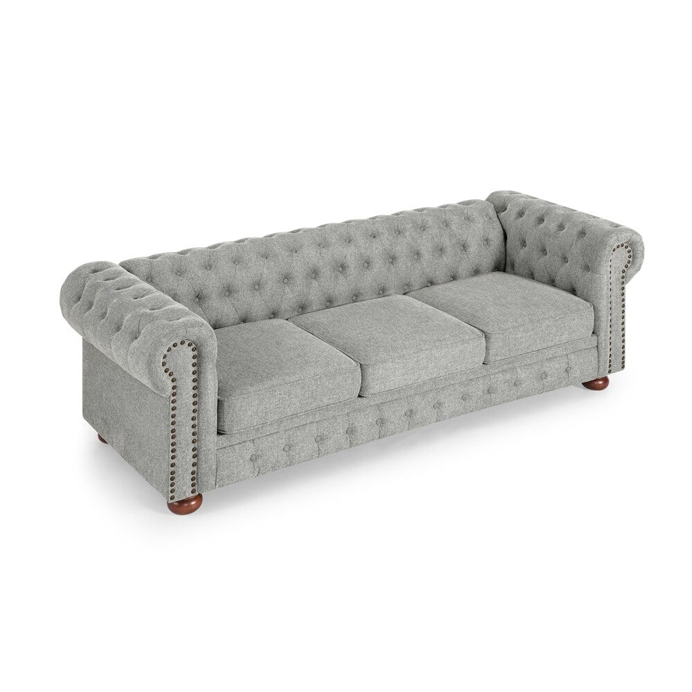 Divano Chesterfield imbottito in PU a 3 posti