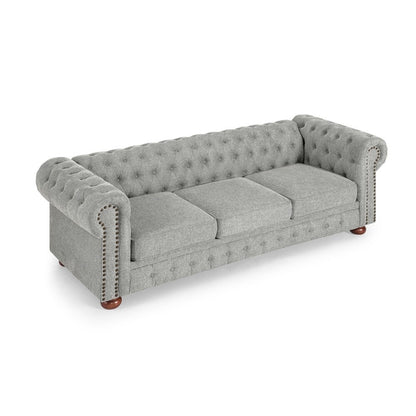 Divano Chesterfield imbottito in PU a 3 posti