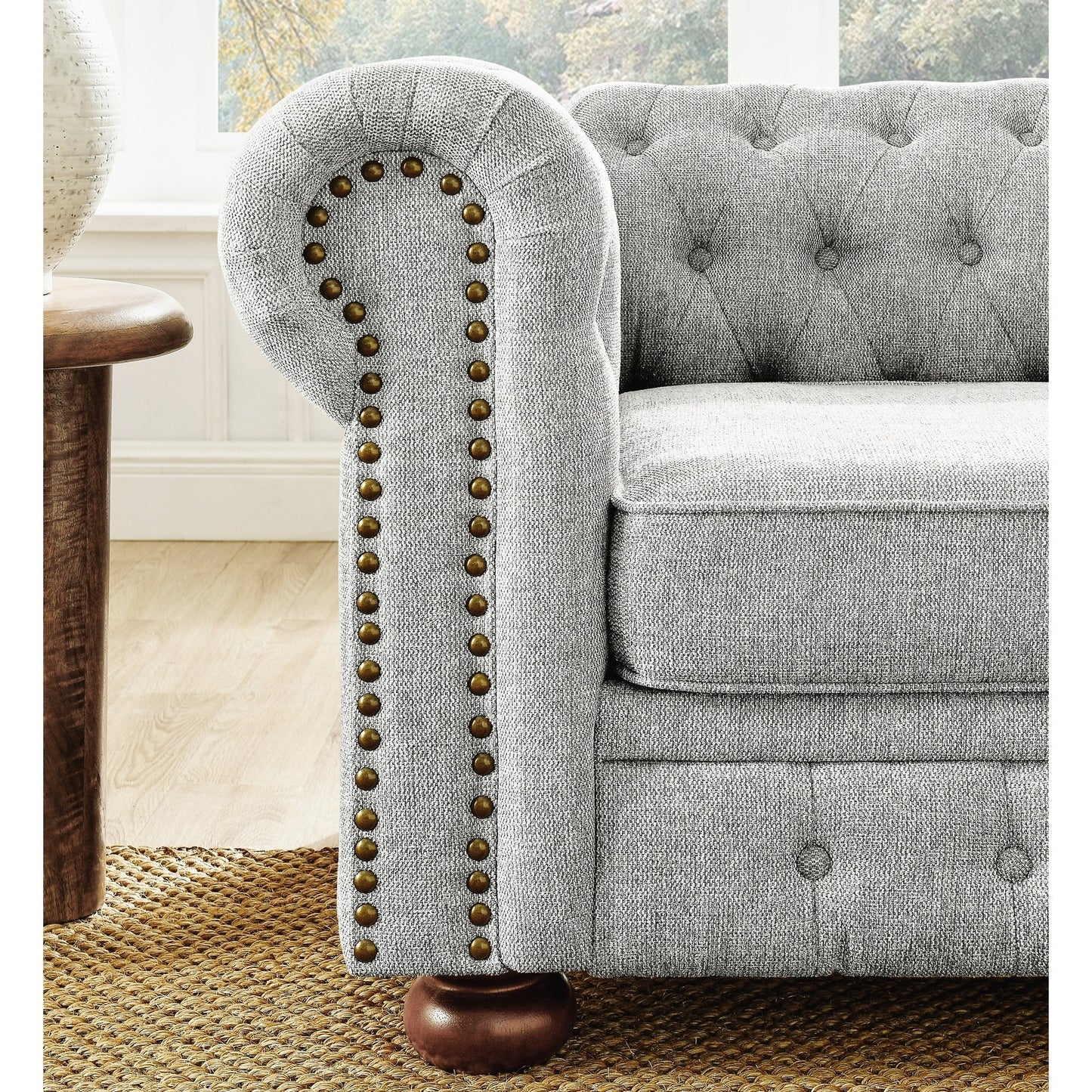 Divano Chesterfield imbottito in PU a 3 posti