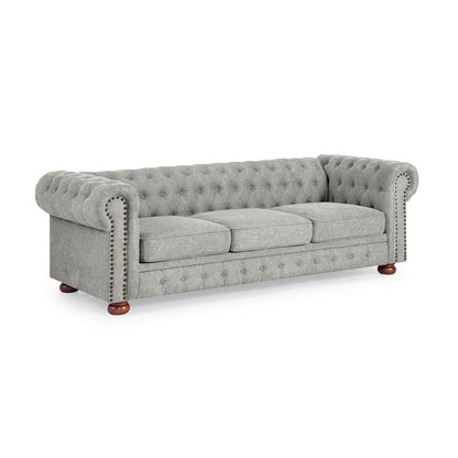 Divano Chesterfield imbottito in PU a 3 posti