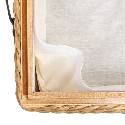 Contenitore portaoggetti sottoletto in giacinto/legno happimess con ruote e maniglie